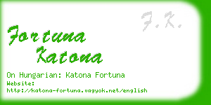 fortuna katona business card
